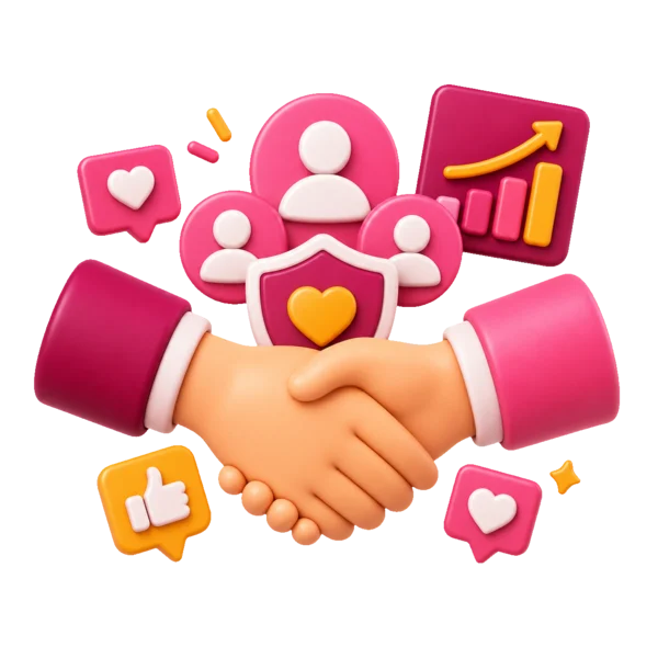 Membri del nostro team di crescita sui social media al lavoro